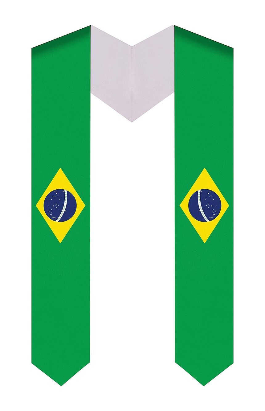 2757 Brazil Graduation Stole | Brazil Graduation Sash | Brazil Stole
